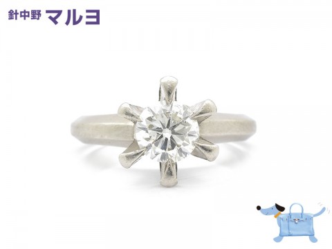 一粒ダイヤの立て爪リングを買取りいたしました。サムネイル